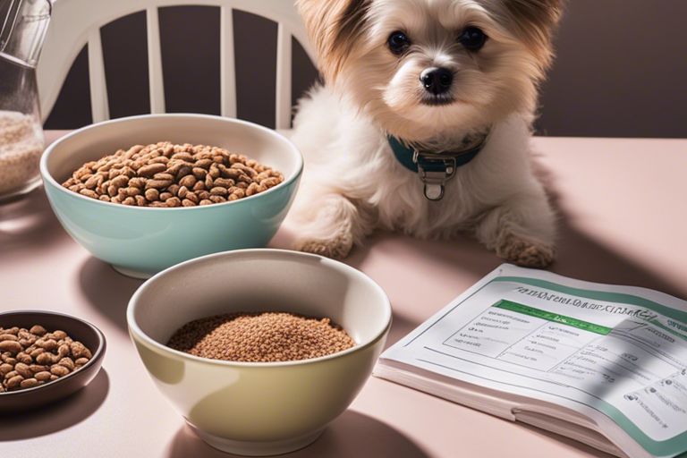 How do I calculate the proper portion sizes for my small dog's meals?